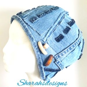 Funky faded denim hat